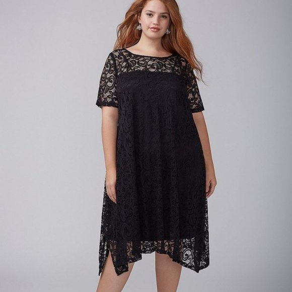 lace sleeve swing dress